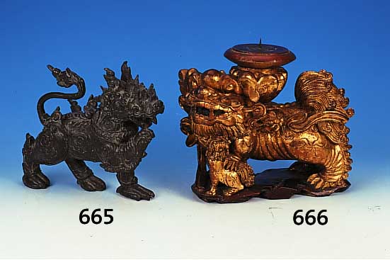 Skulptur, wohl Burma, 19. Jh., Bronze, sog. Drachenhund, L. 35.5 cm