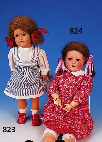 Porzellankopfpuppe,, Heubach & K”ppelsdorf, um 1925, Charakter-Puppe, offener Mund, vierZ„hne oben, Nr. 251.1, Massegliederk”rper, H. 58 ...