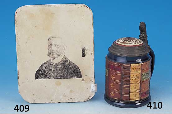 Lithographie-Druckplatte, deutsch, um 1928-29, Sollnhofer Schieferplatte mit Bildnis des Hindenburg, leicht verkratzt, ca. 21 x 16,5 cm