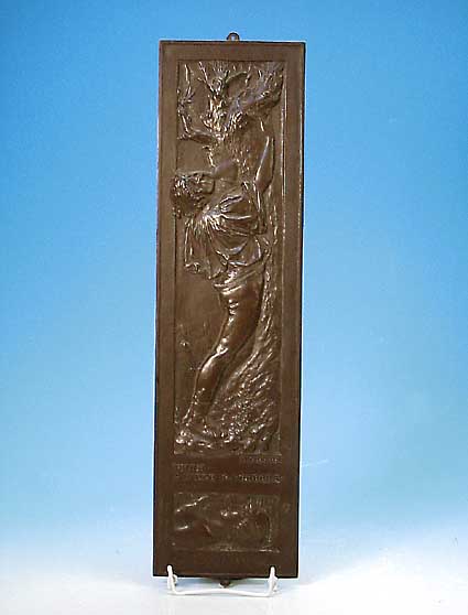 Reliefplatte, Sucharda, dat. 1899, Gußplatte, 60 x 16 cm