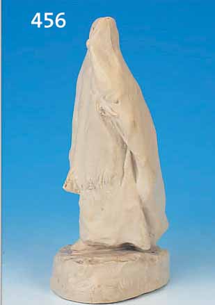 SKULPTUR, MOUGIN NANCY, SIGN. M. DELORME, UM 1925, BISKUITPORZELLAN, VERSCHLEIERTE ORIEN-TALIN, H. CA. 31 CM