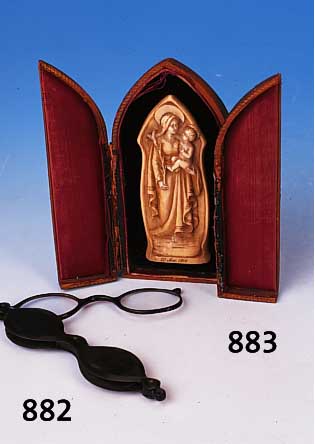 Lorgnon, deutsch, um 1830, Horn, geschliffene Gl„ser, L. ca. 13 cm