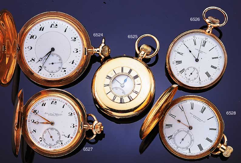 DENT Savonetteherrentaschenuhr, nachträgl. in Halbsavonetteausf. gebaut, hier Std.-Zeichen blau email., GG 750/000-Geh., Hallmark ...
