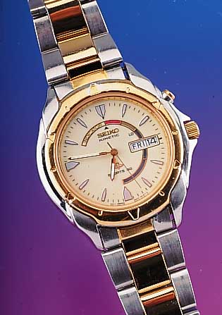 SEIKO Herrenarmbanduhr, Modell KINETIC, Ref.-Nr. 614729, Japan um 1992, Edelst., beides. Saphirvergl., Ln. und Zwischenglieder des ...