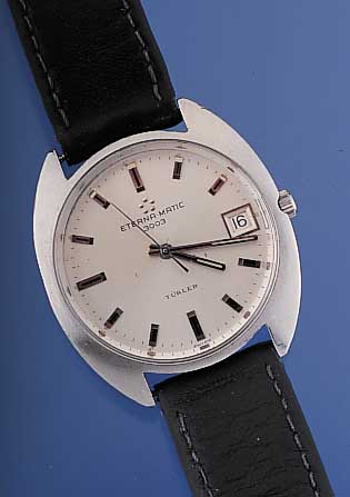 Konvolut: 2 ETERNA MATIC Herrenarmbanduhren, 1 x Serie 3003/Türler, Zentralsek., Datum, Edelst., Kal. 150K, um 1966; 1 x Modell ...