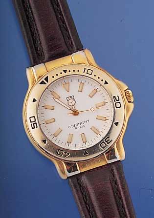 Konvolut: 2 x GIVENCHY Armbanduhren, 1 x fürDamen Modell Life, Metallgeh. hartverchr., Edelstahlbd. gedr., Lün. u. Krone m. GG, ...
