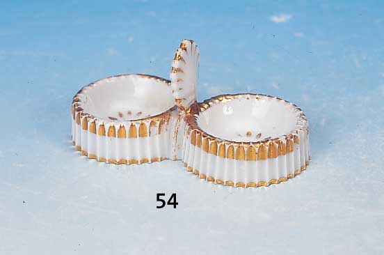 PFEFFER- U. SALZSCHäLCHEN, MEISSEN, UM 1730, PORZELLAN, VERGOLDUNG L. BER., L. CA. 8,5 CM
