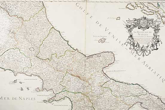 Teilkol. Kupferstichkarte, Frankreich, 18. Jh., Golfe de Venise ou Mer Adriatique, l. gebräunt u. l. gewellt, u. Gl. ger., M. ca.47 x 73 cm