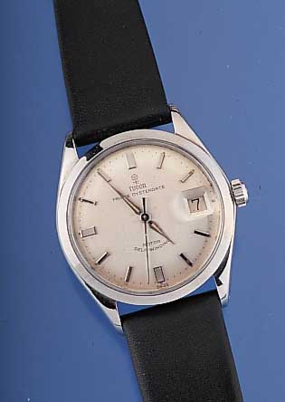 TUDOR Herrenarmbanduhr Modell Prince Oyster Date, Schweiz um 1963, Edelst.-Boden u. Krone geschr., Prinzip Rolex, Zentralsek., Da-tum, 25 St., ...