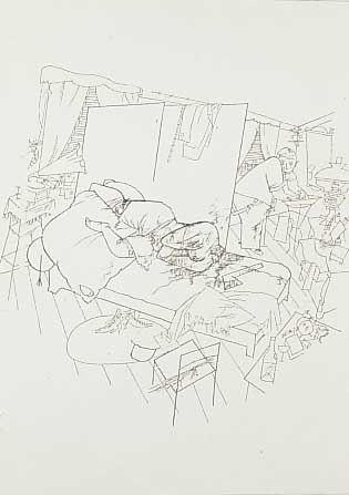 Grosz, George, vier Lithographien aus Ecce Homo, Malik Verlag Berlin 1923, gebräunt, je ca. 30 x 20 cm, PP