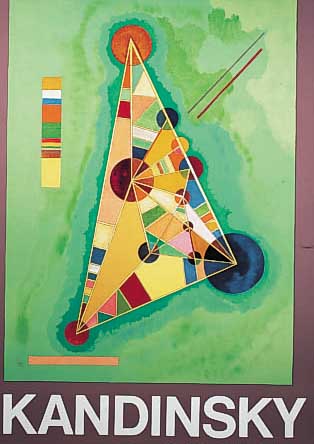 KANDINSKY, WASSILY, DREI FARBLITHOGRAPHIEN, PLAKATE ZUR AUSSTELLUNGEN: DER BLAUE REITER, BAUHAUS DESSAU UND PERIODE PARISIENNE, ED. MAEGHT ...