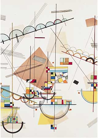 Kandinsky, Wassily, Lyrique, Farblithogra- phie, Ed. Maeght Paris 1953, Doppelblatt mit Bugfalte, ca. 34 x 36 cm, PP