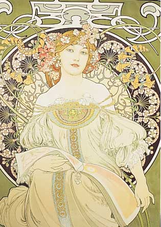 Mucha, Alphonse, 1860-1939, Odalisque, Farblithographie, Ed. Galerie du Centre, num. 267/350 und von Jiri Mucha handsign., Mourlot ...