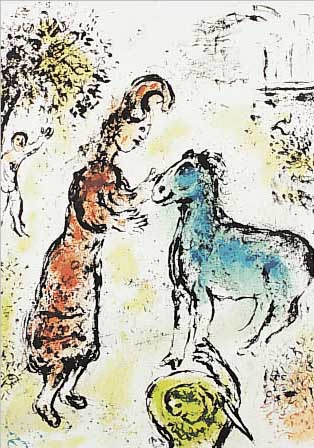 Chagall, Marc, Athene und das Pferd, Farb- offset, aus: Die Odysee, Daco Stuttgart 1989, ca. 36 x 28 cm, PP
