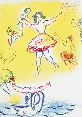 CHAGALL, MARC, DREI FARBLITHOGRAPHIEN AUS OPERA, MOURLOT SAURET PARIS 1966, JE CA. 31.5 X 23 CM, PP