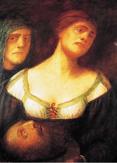Würtenberger, Ernst, 1868 Steißlingen-1934 Karlsruhe, Judith mit dem Haupt des Holo- fernes, Öl/Lwd, li. u. sign. und dat. 1896, re. o. ...