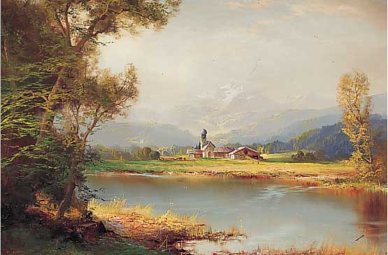 Wagner, Hans, deutscher Maler um 1940, Landschaft im Vorgebirge, Öl/Lwd, re. u. sign., ca. 60 x 80 cm, R.