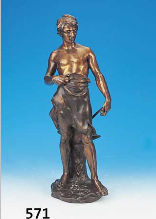 Große Bronzeskulptur, sign. Bofill, um 1900, Schmied, H. 55 cm