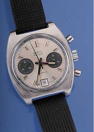Konvolut 2 Herrenarmbanduhren: 1 x BWC, Chronograph Modell Incabl., Schweiz um 1968, aufw. Bl. m. hervorgeh. Hilfszifferbl. für 30-Min. ...