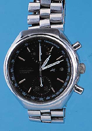 SEIKO Armbandchronograph Modell Automatik, Ref.-Nr. 613-7080, Japan um 1969, Edelstahl, Orig.-Edelstahlband, Mineralflachgl., Boden geschr., ...