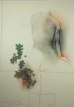 Bruni, Bruno, Die Quadratur des Kreises, Farblithographie von 1985, handsign., bez. e.a., WVZ Nr. 316, ca. 70 x 50 cm