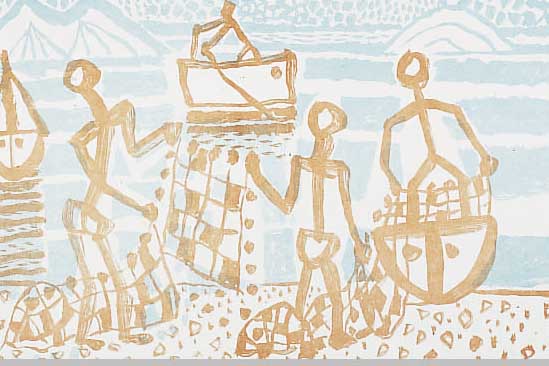 Bargheer, Eduard, 1901-1979, Mappe Ischia, Serie aus 10 Farblithographien, num. 34/120, alle handsign., je ca. 30 x 44 cm, PP, orig. ...