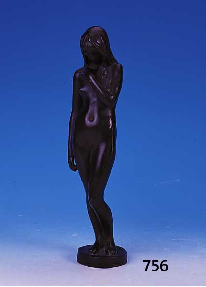 Bronzeskulptur, Prof. Michele Paszyn, lebte u. arbeitete in Florenz, geb. 1905, polnische Herkunft, vor allem Kirchenplastiken, hier: Frauenakt, ...