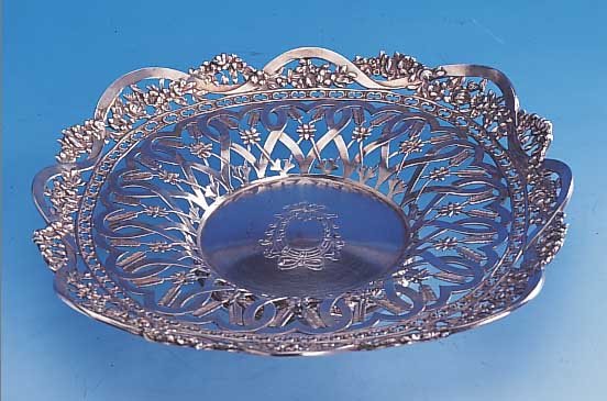 Anbietschale, deutsch um 1900, 800er Silber, Jugendstil mit klassizistischen Elementen, Meistermarke Metter, Mannheim, Hofjuwelier, ...