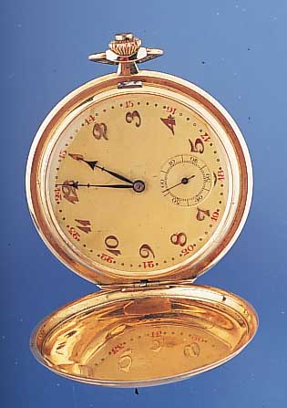 Herrentaschenuhr Savonette, Ref.-Nr. 67090, Schweiz um 1912, GG 585/000, beide Schale sym.schmuckgeprägt, Stern- u. Blütendekor, verg. Blatt, ...