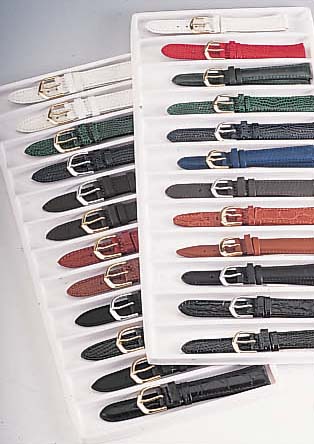 Konvolut: 612 Lederbänder für Herren- und Damenarmbanduhren, div. Hersteller, div. Farben, vorw. klassisches Design, Schließen Metall ...