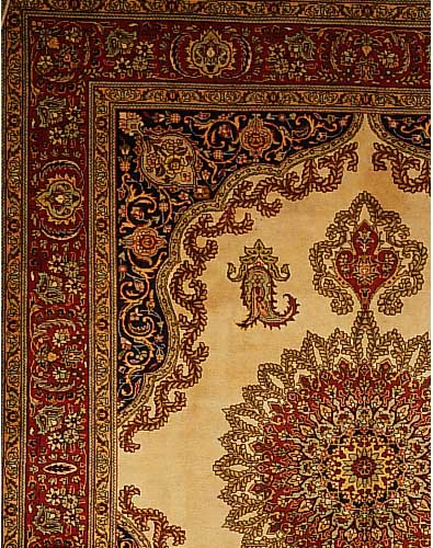 T„briz,Persien ca 389 x 302 cm. .Flor Wolle. Ehz 3.ca 40 Jahre.