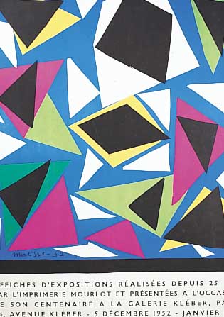 Matisse, Henri, Farblithographie auf Bütten,Plakat zur Ausst. Galerie Kleber Paris 1952, handsigniert und dat. 52, ca. 65 x 50 cm