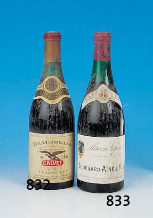 EINE FLASCHE MACON SUPERIEUR 1964, BOUCHARD AINE & FILS, APP. MACON SUP CONTR., 0,75 L. INHALT NICHT GEPRüFT, ORIG. VERSCHLOSSEN