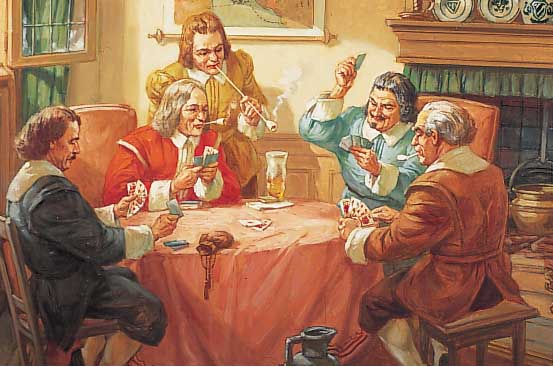 Prediger, Hermann, 1886 Hamburg - 1970, Hamburger Genremaler, hielt sich von 1907-12 in Paris auf, gesellige Kartenspielrunde, Öl/ Lwd., ...