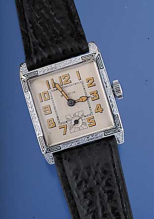 BULOVA Herrenarmbanduhr, Ref.-Nr. 3631061, USA um 1929, Metall m. WG-Auflage, Lünette teilw. emaill., gefert. nach Patent von Januar1927, Blatt ...