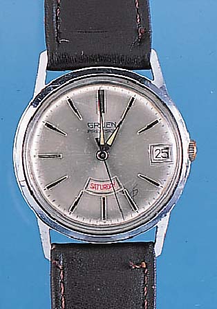 GRUEN Herrenarmbanduhr Modell Precision, Schweiz/Frankreich um 1958, Metall verchr., Edelst.-Boden geschr., bei Fertigst. wasser- gesch., ...