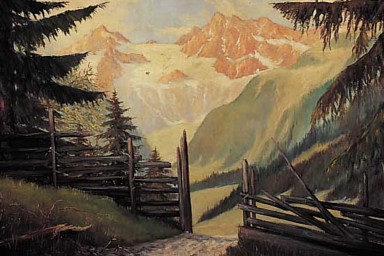 THIEL, DEUTSCHER MALER DER MITTE DES 20. JH., IM STILLUPPTAL MIT GRüNER WAND, RüCKSEITIG BEZEICHNET UND DATIERT 1948, ÖL/LWD/PAPPE, SIGNIERT, ...
