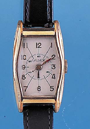 GALMOR Armbanduhr Modell Zentralsekunde, Ref.-Nr. 126393, Schweiz/Kanada um 1938, Me- tall m. GG-Auflage, Edelst.-Boden gedr., in sich leicht ...