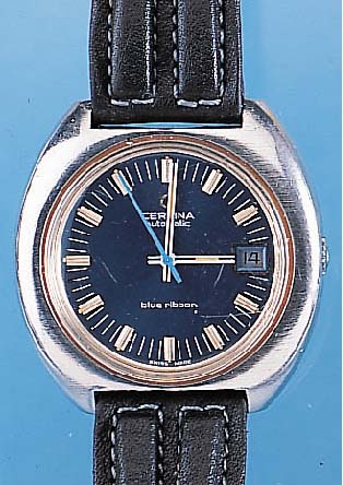 CERTINA Herrenarmbanduhr Modell Blue Ribbon, Ref.-Nr. 5801/197, Schweiz um 1974, Edelst., Boden geschr., bei Fertigst. wassergesch., Zentralsek., ...