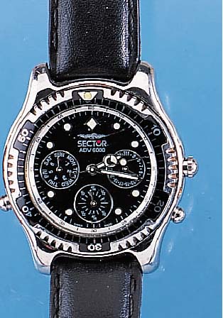 SECTOR Herrenarmbanduhr Modell ADV6000, Ref.-Nr. 1851601015, Schweiz um 1994, Edelst. pol.Boden geschr., bei Fertigst. wasserd. 100 m, Mineralgl., ...