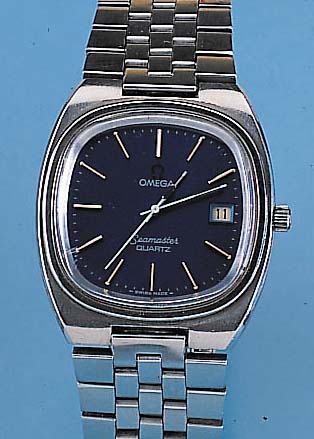 OMEGA Herrenarmbanduhr Modell Seamaster/Quartz Ref.-Nr. 396,0854, Schweiz um 1978, Edelst.incl. Band, Boden gedr., bei Fertigst. wasser-gesch., ...