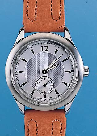 NOVACHRON HERRENARMBANDUHR MODELL SANTA BAR- BARA SILVER, SCHWEIZ 1999, EDELSTAHL MATT., BEIDS. VERGL., BODEN 6-FACH VERSCHR., GUILL. U. VERS. ...
