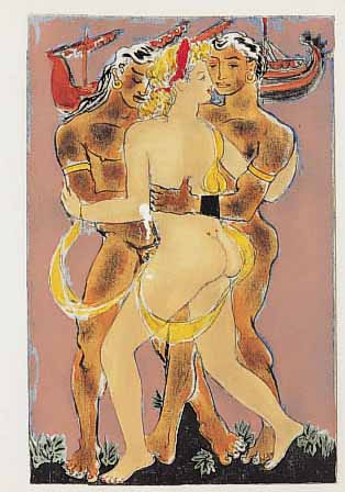 PIERRE LOUYS: APHRODITE, MOEURS ANTIQUES, EDITION ALBIN MICHEL PARIS 1949, LIMIT. AUFL. 1500 ST., AUF VELIN, MIT CA. 20 GANZ UND HALB-SEITIGEN ...
