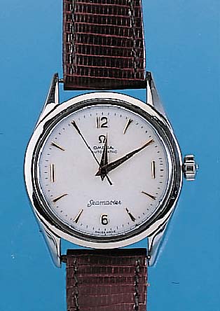 OMEGA Herrenarmbanduhr Modell Seamaster, Ref.-Nr. 2802/2SC, Schweiz um 1956, Edelst., Boden gedr., Blatt rest., Uhr wurde aus werk- id. Teilen ...