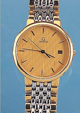 OMEGA HERRENARMBANDUHR MODELL DE VILLE, REF.-NR. 3961012, SCHWEIZ UM 1984, METALL HARTVERG., METALLBAND Z.T. VERG., MINERAL- FLACHGL., ...