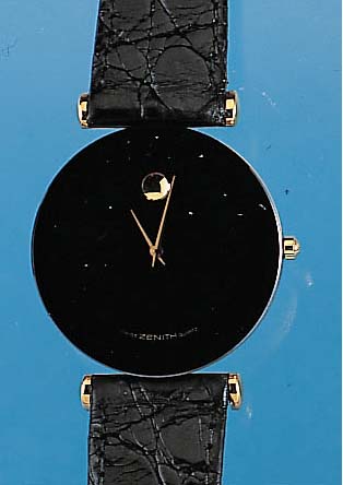 ZENITH Herrenarmbanduhr Modell Museums Watch, Ref.-Nr. 27,2010,061, Schweiz um 1989, Me- tall hartverg., Edelst.-Boden gedr., Saphir- gl. über ...