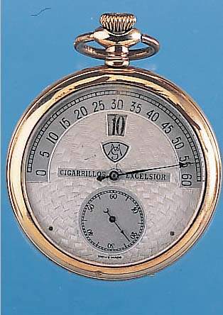 MODERNISTA-Patent Herrentaschenuhr, Ref.-Nr.19744, Metall roseverg., vers. Blatt, Std.- Anzeige digital rast., sektorförm. Minutenan- zeige, Sek. ...