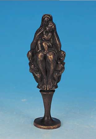 WRBA, GEORG, *1872 MüNCHEN - 1939 DRESDEN, BEDEUTENDER DEUTSCHER BILDHAUER, CARITAS (MUT-TER MIT KINDERN), BRONZE, RüCKSEITIG SIGN., H.15 CM