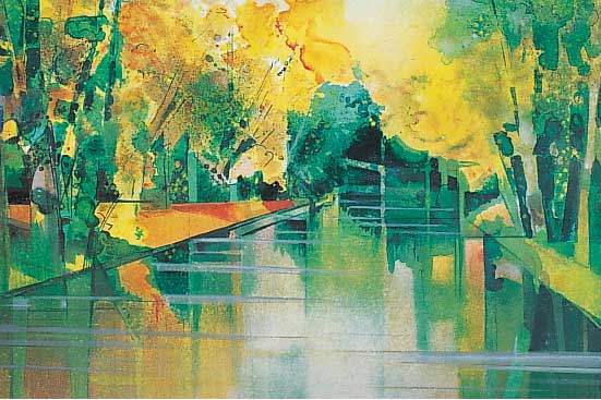 Hilaire, Camille, *1916 Metz, Französischer Künstler, lebt in Paris, nahm viele Motive ausdem "Garten Monets" in Giverny, Hier: Farb- ...