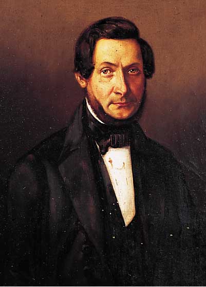 Unbek. Künstler d. 19. Jh., Porträt des Apothekers Julius Decker, Öl/Lwd. (min. besch.), rücks. bez., 55.5 x 45 cm, R.